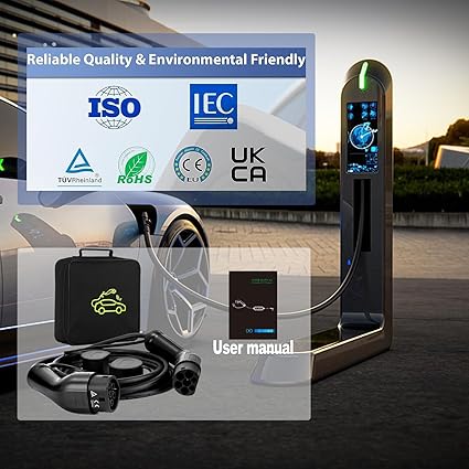 Заряден кабел тип 2 32 A 22 KW трифазен 5 м заряден кабел за електрически автомобили тип 2 универсален заряден кабел подходящ за Eurocars заряден кабел тип 2 IEC62196 с чанта