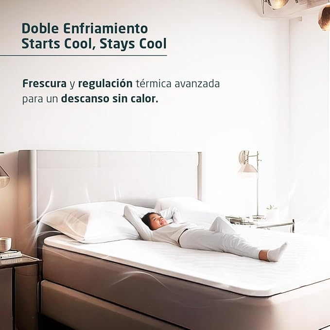 Топ матрак COMBOCOOL™ Вискоеластичен 150 x 190 см – Уникален топ матрак с активно охлаждане – Перещ се калъф Fresh и подсилен ластик – Дебелина 5 см – Сертифициран по Oeko-Tex