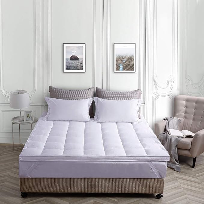 Топ матрак Bedecor за легло, мек топ матрак, луксозен 3D масажен балон 200x200 см