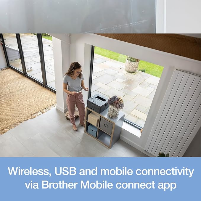 Brother DCP-L2665DW 3-в-1 монохромен лазерен многофункционален принтер, черно/бял с USB, Wi-Fi и LAN, автоматичен двустранен печат