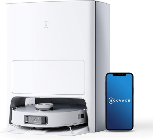 ECOVACS DEEBOT X1 OMNI Роботизирана прахосмукачка с многофункционална почистваща станция, 360㎡, 3D карти, 3D избягване на препятствия, 260 минути батерия, гласов асистент Yiko