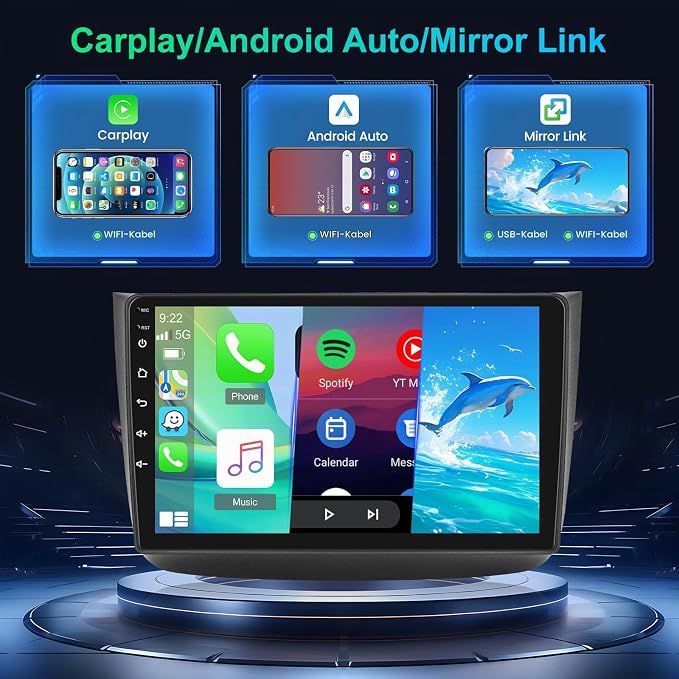 [2+64G] Android 13 автомобилна стерео система за Mercedes Benz Viano 2004-2011/Vito 2010-2015 с безжичен Carplay и Android Auto, 9-инчово сензорно радио с WiFi GPS DSP FM/RDS радио SWC+ AHD камера за задно виждане