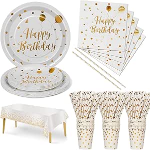 Комплект хартиени чинии и салфетки Nkaiso, 141 броя, лилави и сребърни детски прибори за хранене за рожден ден, комплект парти консумативи, включва хартиени чинии и салфетки, прибори за многократна употреба - 20 гости