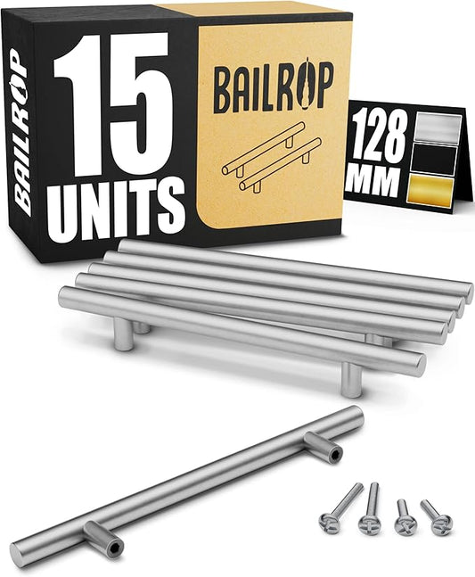 Дръжки за кухненски шкафове, черни, 128 мм – Кухненски дръжки, Дръжки за врати за кухня и мебели, Черни дръжки за шкафове, Дръжки за мебели, 15 броя