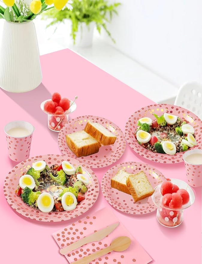 Комплект хартиени чинии и салфетки Nkaiso, 141 броя, лилави и сребърни детски прибори за хранене за рожден ден, комплект парти консумативи, включва хартиени чинии и салфетки, прибори за многократна употреба - 20 гости