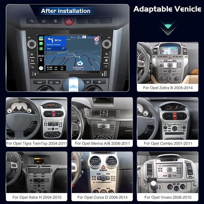 4+128GB Android автомобилно радио за Opel Corsa Astra Zafira Vivaro, безжично CarPlay Android, IPS сензорен екран, GPS WiFi USB Bluetooth, Plug & Play радио + камера за задно виждане