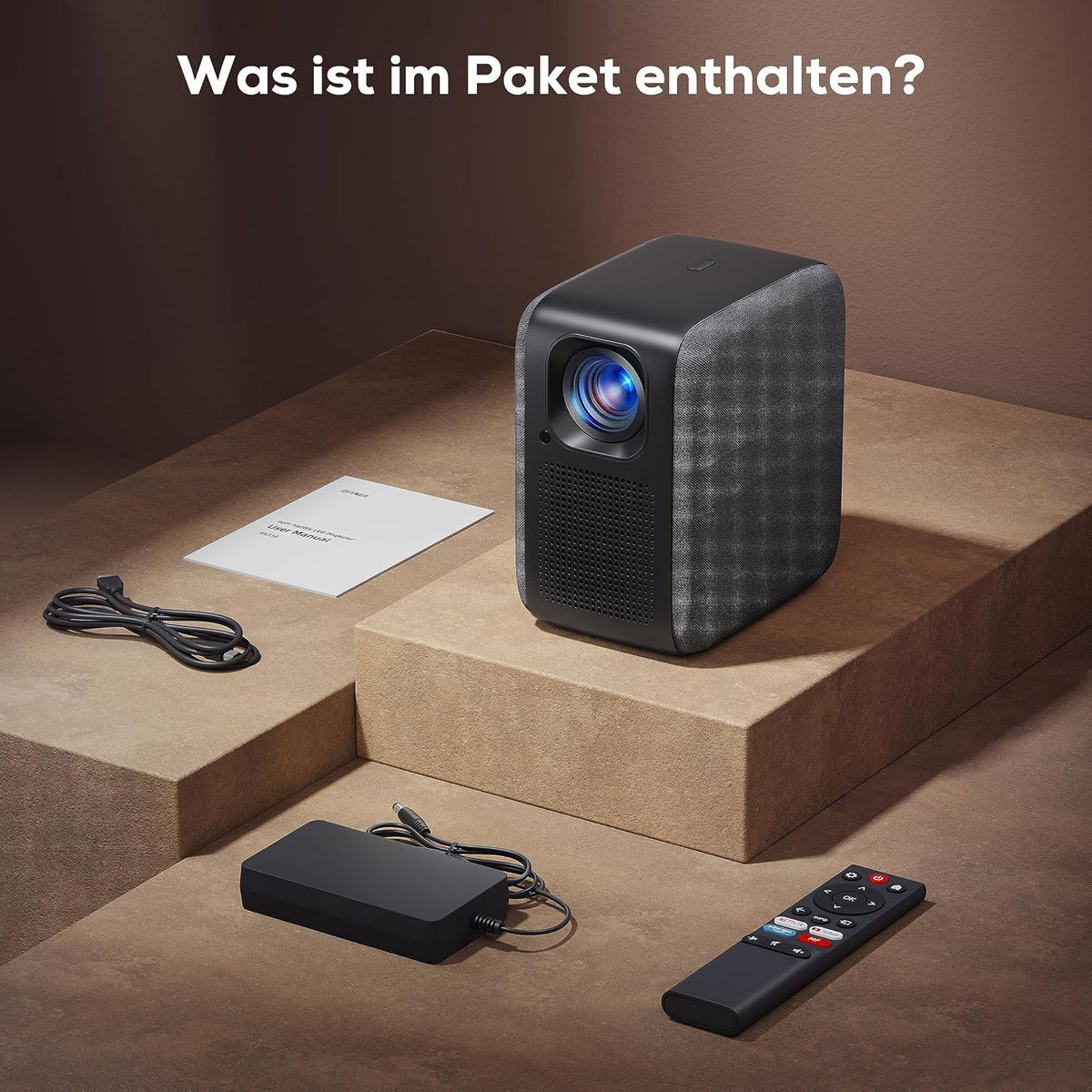 Проектор [Вграден Netflix/YouTube/Prime Video], Full HD 1080P 18000 лумена, iZEEKER 4K проектор WiFi Bluetooth, напълно запечатан, електрически фокус 4D/4P Keystone, съвместим с Android/PC/USB