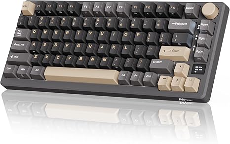 Механична клавиатура Royal Kludge M75, Компактна, 75% оформление, RGB осветление, 3 режима на свързване, лилаво/бяло