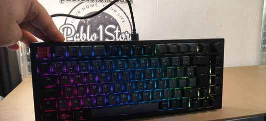 Клавиатура Glorious GMMK PRO 75% Pre-built, Механична, USB-C, Линеен превключвател ROG, Черен/Сив